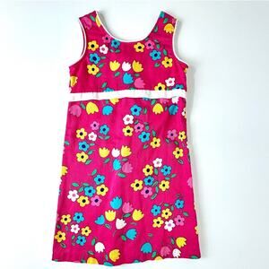 Vintage Floral Dress Fast Friends Girls 8 Pink Flowers Buttons Summer Sundress